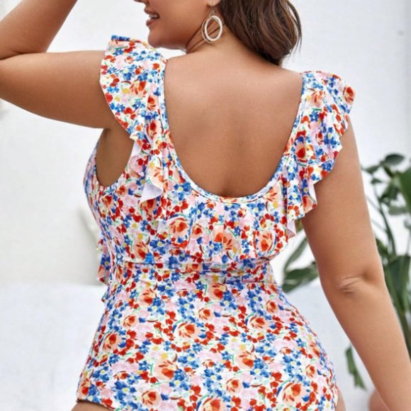 NWOT SHEIN Plus size Floral One Piece Swimsuit - Picture 2 of 7